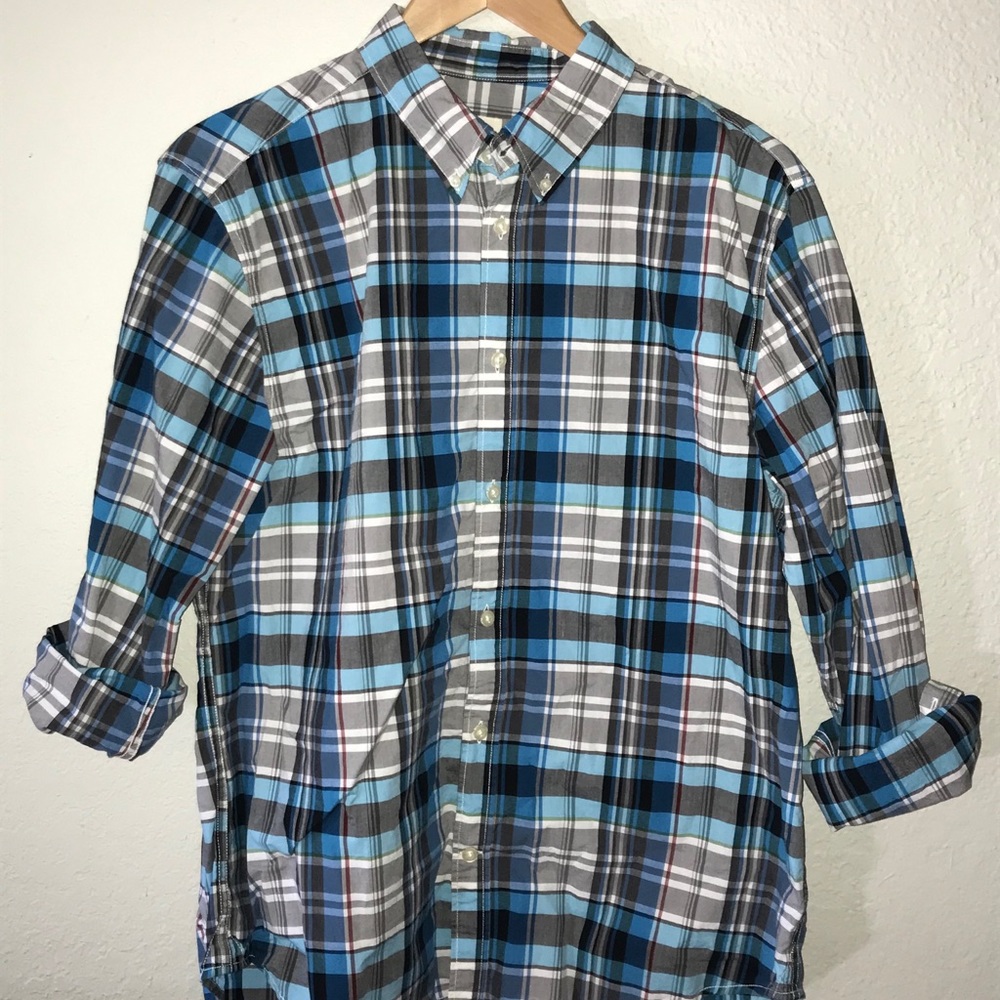 Old Navy Blue Plaid Shirt - L
